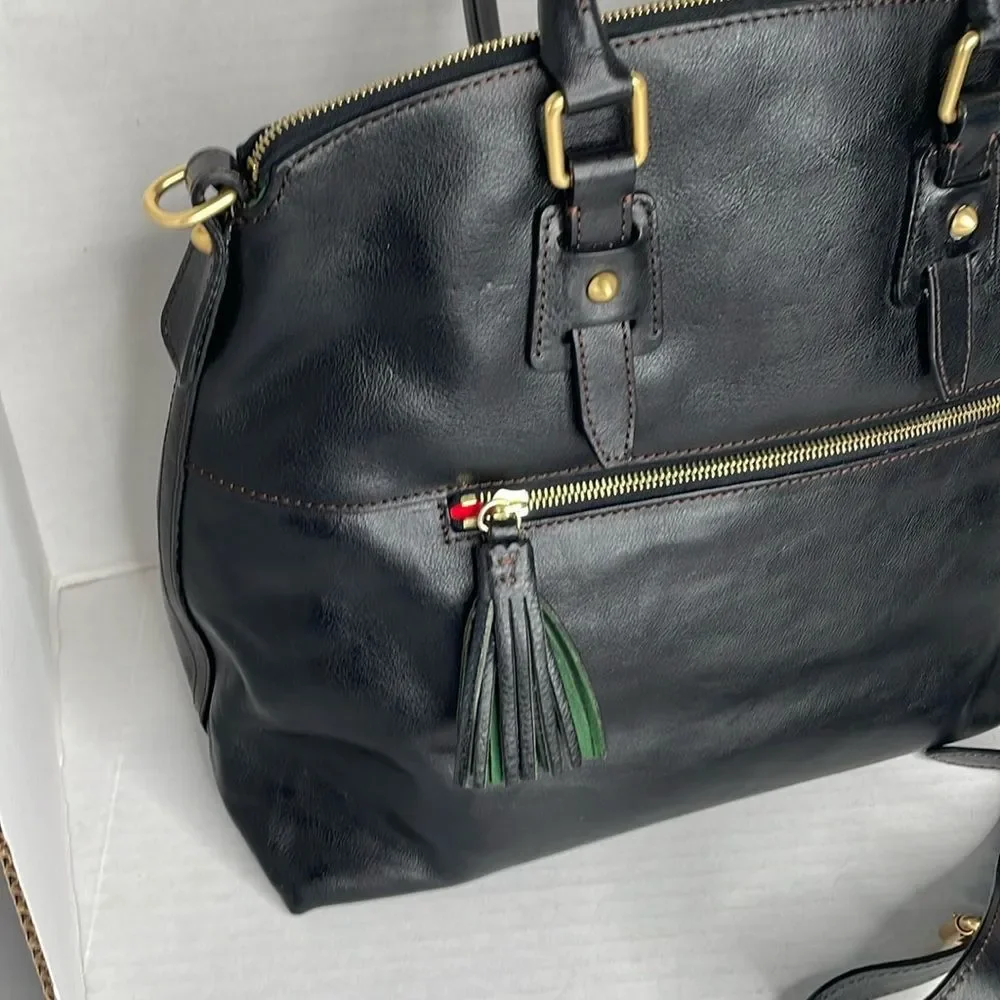 Dooney & Bourke Florentine Clayton Black Leather Satchel